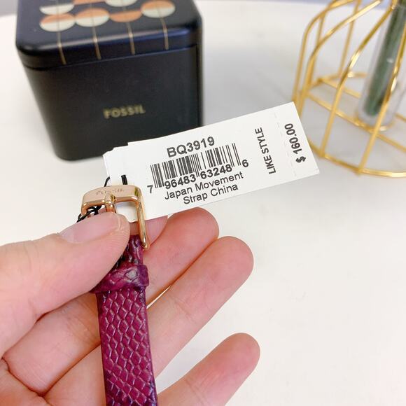 Fossil BQ3919 Colleen Three-Hand Red Leather Watch - Picture 8 of 8